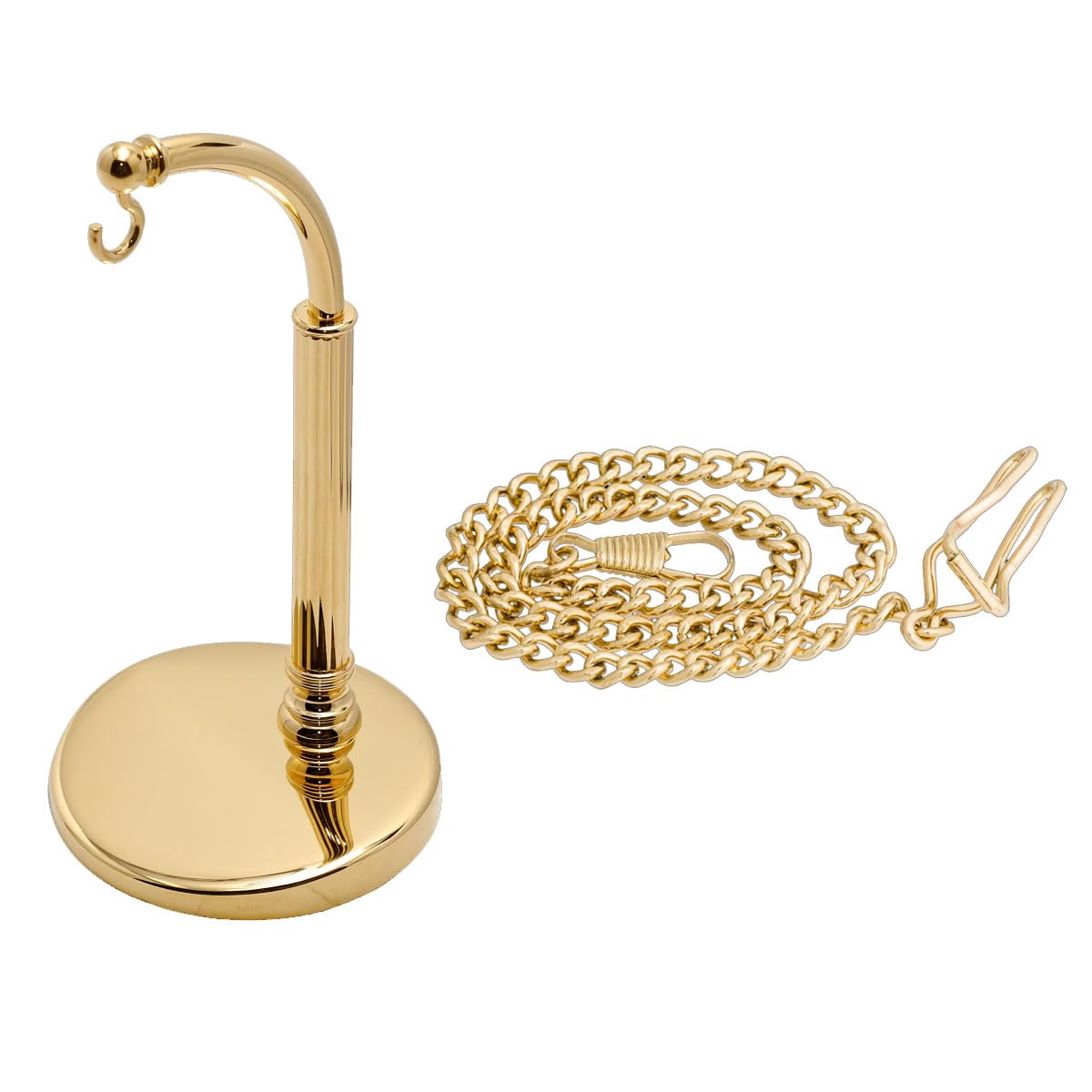 Lorenz Cervo 030223BB - Orologio da taschino a carica manuale in acciaio inossidabile - Quadrante con numeri romani - Inclusa nella confezione stand per appoggio e catena in acciaio