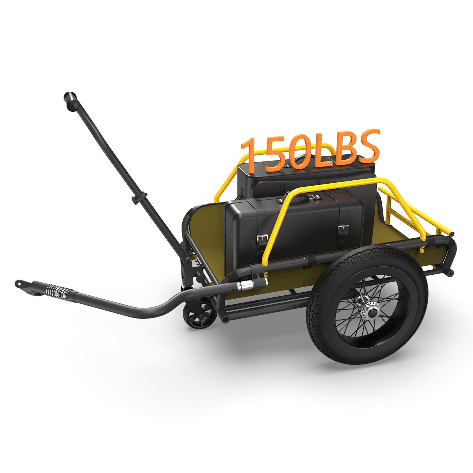 Tamobyke Heavy-Duty 3-in-1 Bike Cargo Trailer & Wagon Cart, 150LBS Load Ebike Trailer, 360°Swivel Wheel & 16