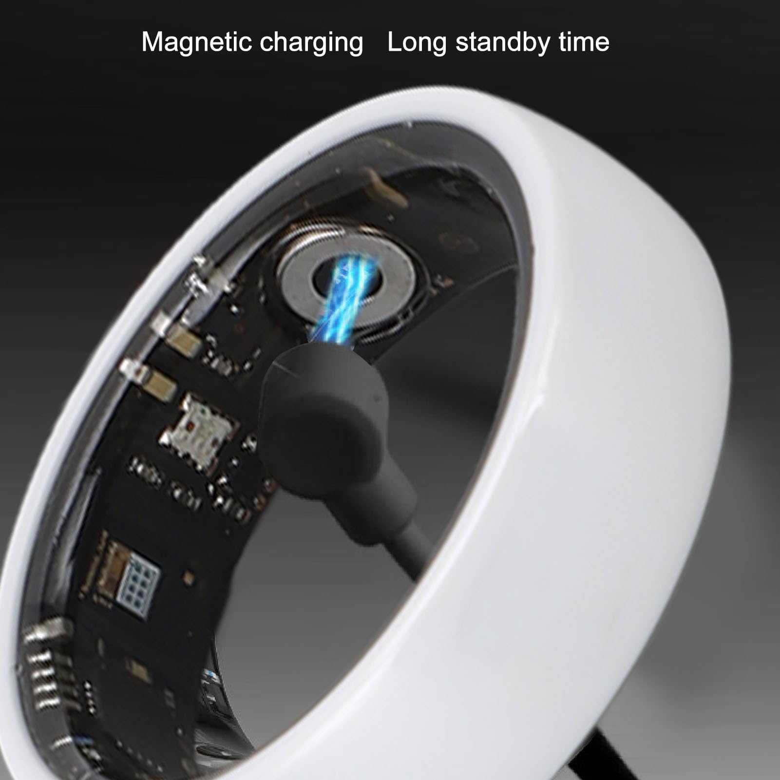 Anello Intelligente, Anello di Contapassi della Ceramica Indossabile da 50 M e IP68 Anello di Contapassi, Controllo di Accesso NFC, Anello di Tracciamento del Fitness di attività