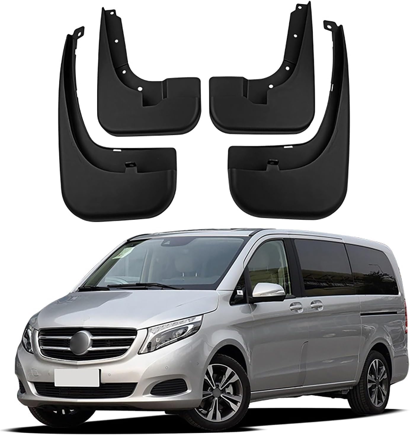 Liufangfc Normal 4Pcs Heavy Duty Rubber Mud Flaps For Benz V-Class 2016-2020