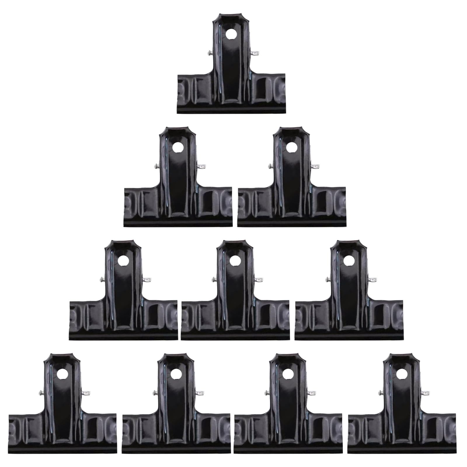 SUNTRADE Metal Binder Clips, Black, 10 Pack, Large Size for Office, Kitchen, Drawing Board and Art Crafts (63mm)