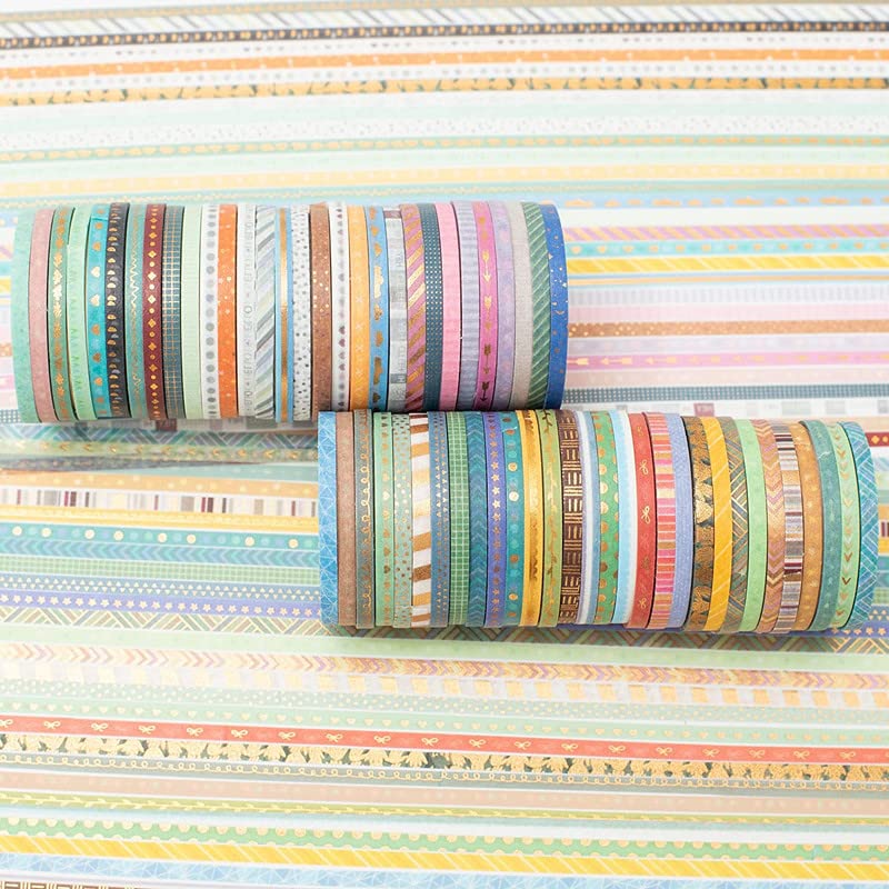 60 rolek Chudy Gold Washi Tape Set Dekoracyjna taśma Washi Glitter Naklejka