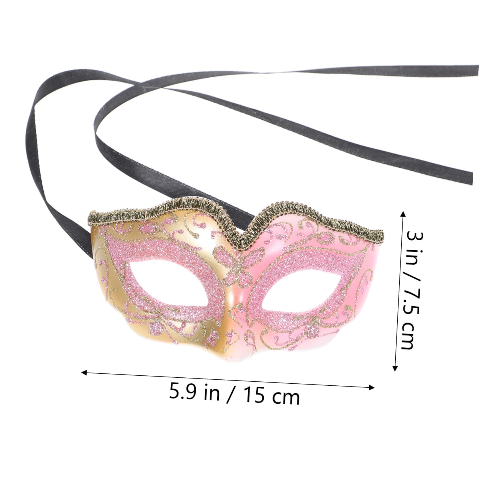 JEWEDECO Face Masks Halloween Masquerade Mask Kids Gold Powder Half Face Plastic
