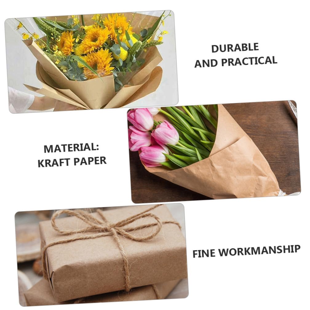 DOITOOL Geschenkpapier Aus Kraftpapier Geschenkverpackungspapier Blumenverpackungspapier Einfach Zuschneiden Vielseitig Für Geschenke Kunsthandwerk Und Mehr Hochwertiges Material Sicher