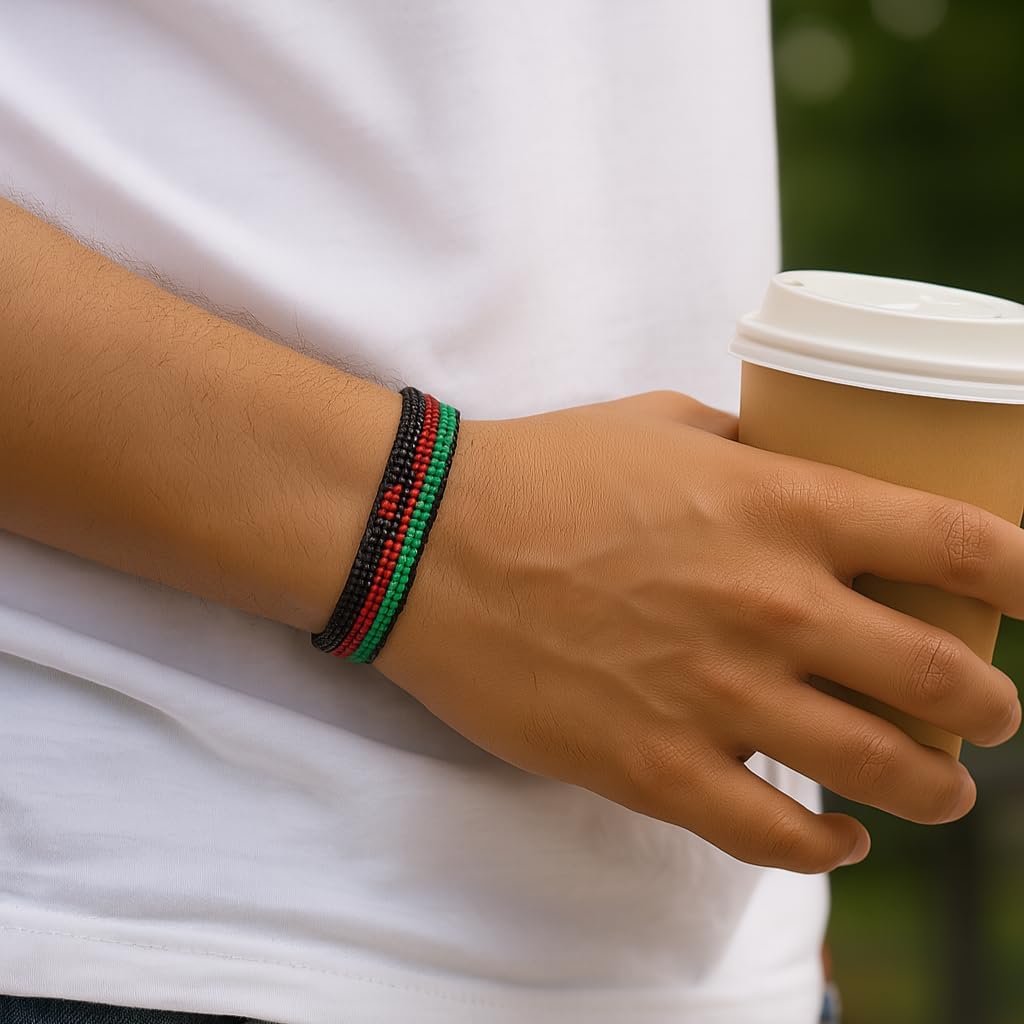 Malawi Flag Bracelet, Adjustable, Boho Style Rope Bracelet for Women, Men, Thread String - Image 5