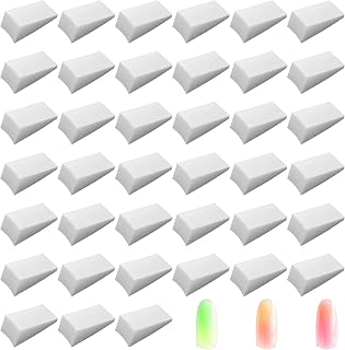 40Pcs Triangle Ombre Nail Sponge, Soft Nail Art Sponge for Ombre, Wet and Dry Triangle Make Up Sponges, for Foundation Blush Eye Shadow and Color Fade Manicure DIY Nails Art Tools (White)