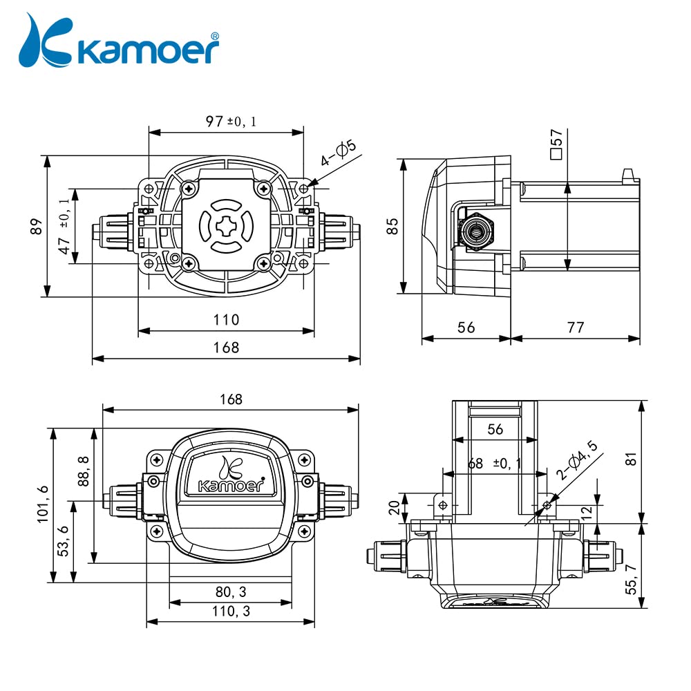 Bomba peristáltica Kamoer de alto caudal de 24 V, bomba de dosificación automática de flujo ajustable con motor paso a paso de alta precisión (KHL, tubo de silicona 7,9 × 12,7 mm, 0 ~ 1800 ml/min)