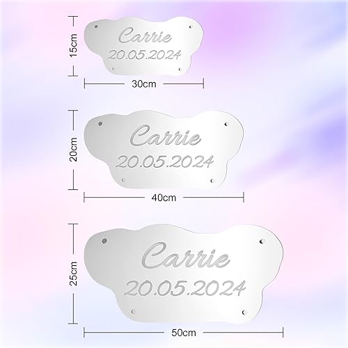 Miniatura 42 de VEELU Espejo con nombre personalizado – Espejo con luz LED – Letrero con nombre personalizado para decoración de pared – Decoración de dormitorio