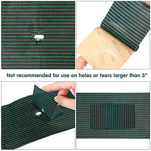 Honoson Pool Safety Cover Patch Kit Swimming Pool Safety Cover Repair Kit Green Mesh Self-Adhesive Cover Patch (18, 4 X 8 Inch) #TOP6