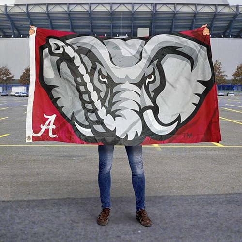 Miniatura 5 de Bandera grande de cabeza de elefante de Alabama Crimson Tide 3x5