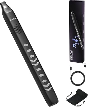 Portable Digital Wind Instrument Mini Electronic with 10 Sounds Trumpet/Flute etc. Removable Nozzle Ideal for Camping Travel Band Rehearsals Home Quiet Practice for Children & Adults
