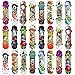 BESTZY Paquet de 24 Mini Planche à roulettes Finger Skateboard Set Finger Skate Park Fingerboard Jouet Cadeaux pour Enfants