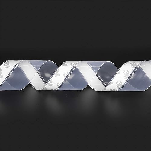 Miniatura 6 de TAROSE Burlete para puerta, 33 pies, burlete para puerta, tapón para puerta de ducha, sello de ventana, cinta adhesiva de silicona (transparente,