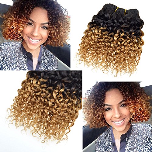 2017 Fashion Bob Human Hair Brazilian Virgin Hair Deep Curly Wave Bundles T1B-27 Short Honey Blonde Hair Extensions 4pcs 8 Inch Brazilian Human Hair Bundles