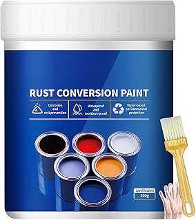 Weatherproof Rust Converter Paint for Metal, Rust Remover for Metals, Rust Conversion Paint, Rusts Paints for for Various Metals with Brush(Yellow,35oz)