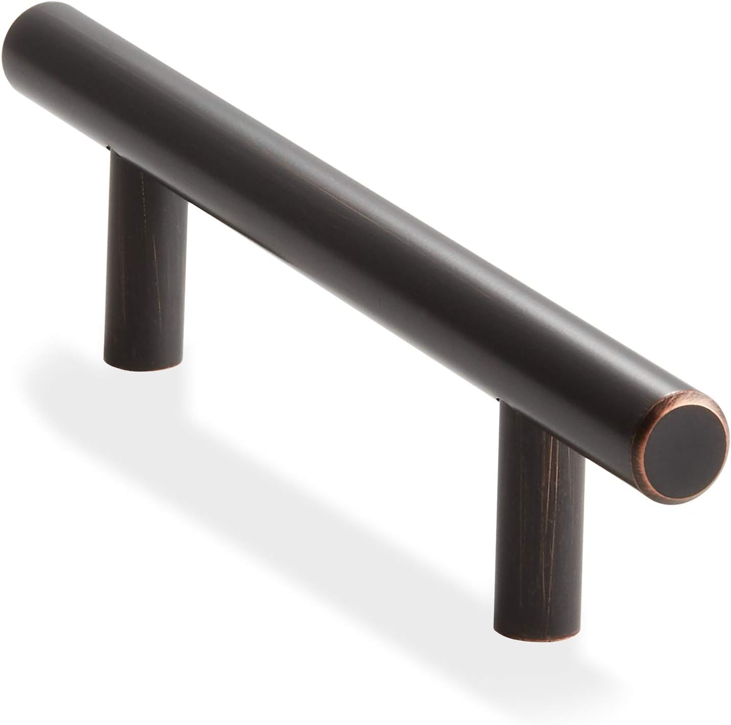 Solid Stainless Steel Euro Cabinet Pull Oil Rubbed Bronze (3-3/4" Hole Centers) - 10 Pack