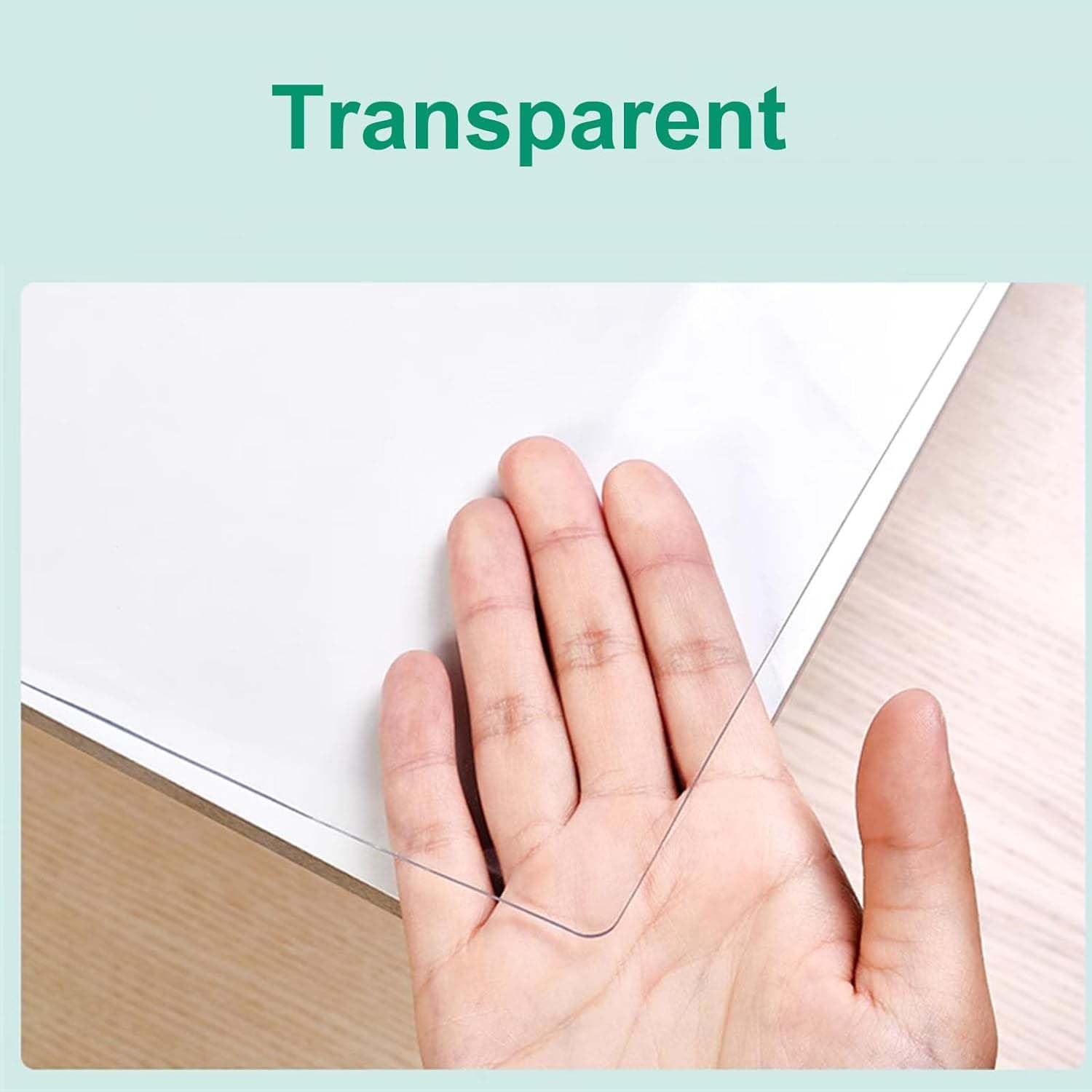 Protection De Table Nappe Transparente De 2mm épaisse 80x200cm, RéSistant à l'eau PVC AntidéRapant Nappe Protecteur, ImperméAble Et RéSistant à l'usure