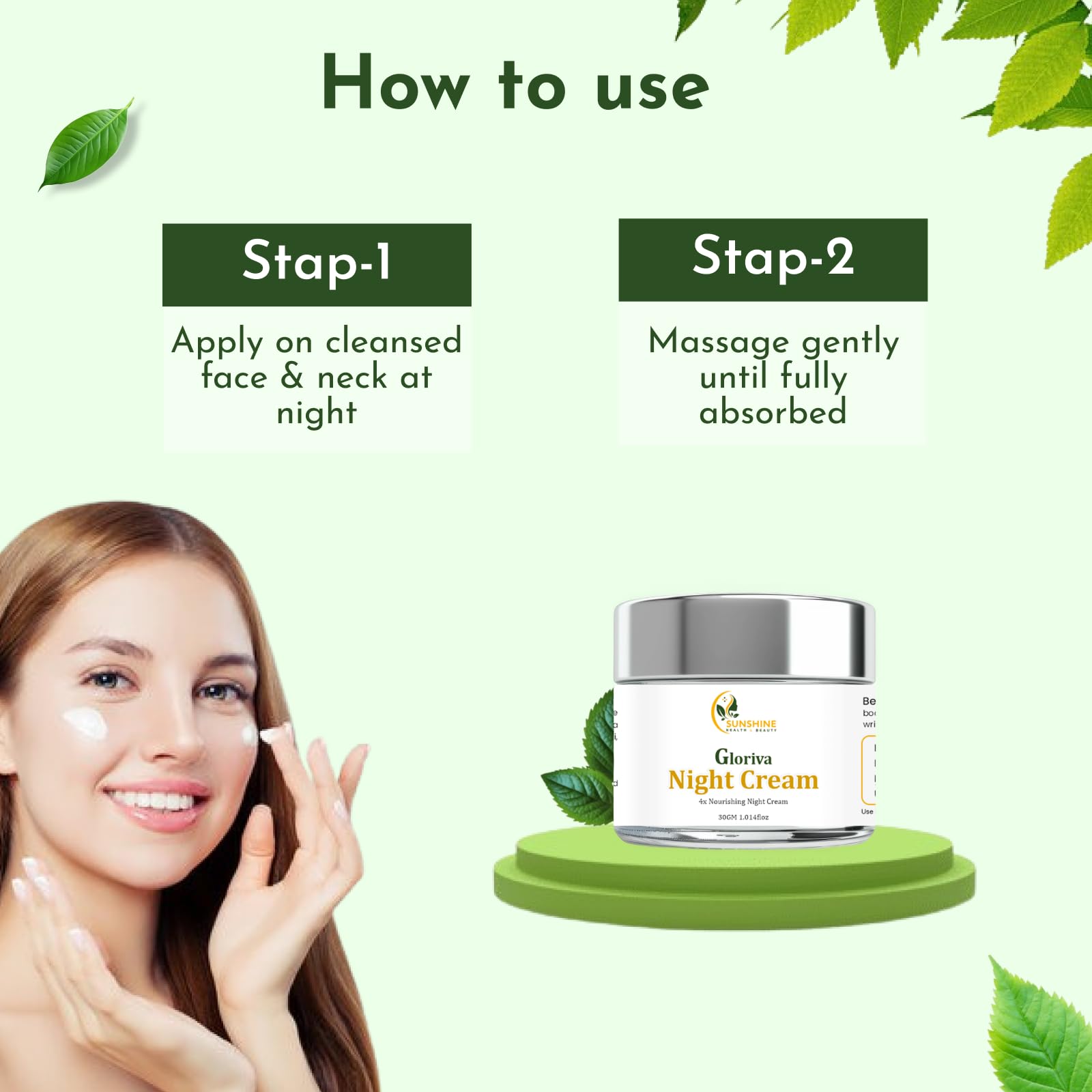 Gloriva Nourishing Night Cream, Hydrating Face Moisturiser