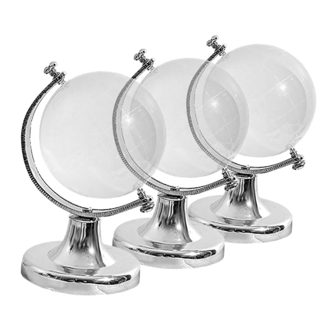 Levemolo 3pcs Crystal Globe 3d Globe World Map Decor World Map Ball Round Earth Ornament Desktop World Glob Round Earth Globe Paperweight World Globe Artificial Crystal Transparent