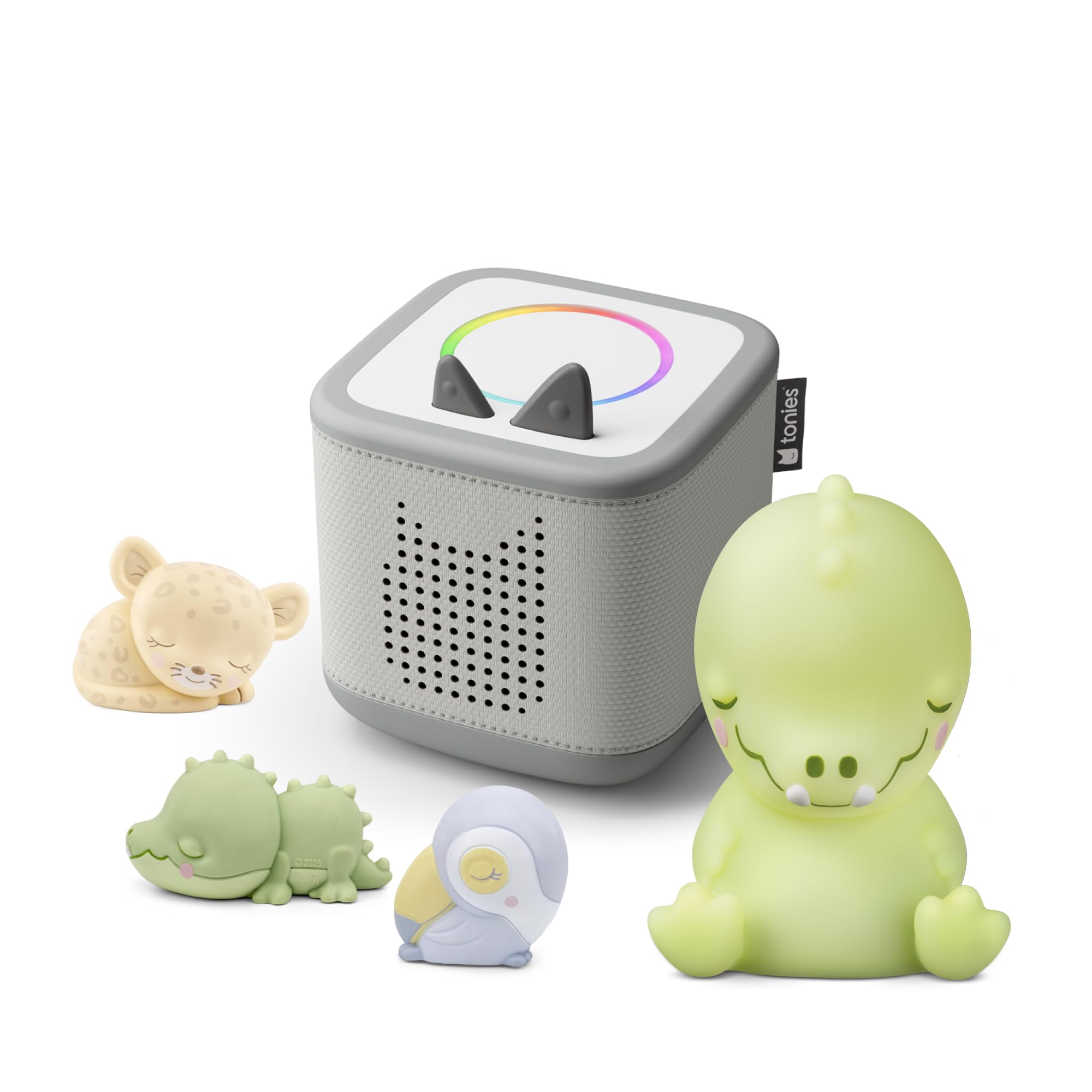 Toniebox 2 Audio Bedtime Bundle for Kids with nightligt (Jaguar, Croc night light, Toucan, Croc)