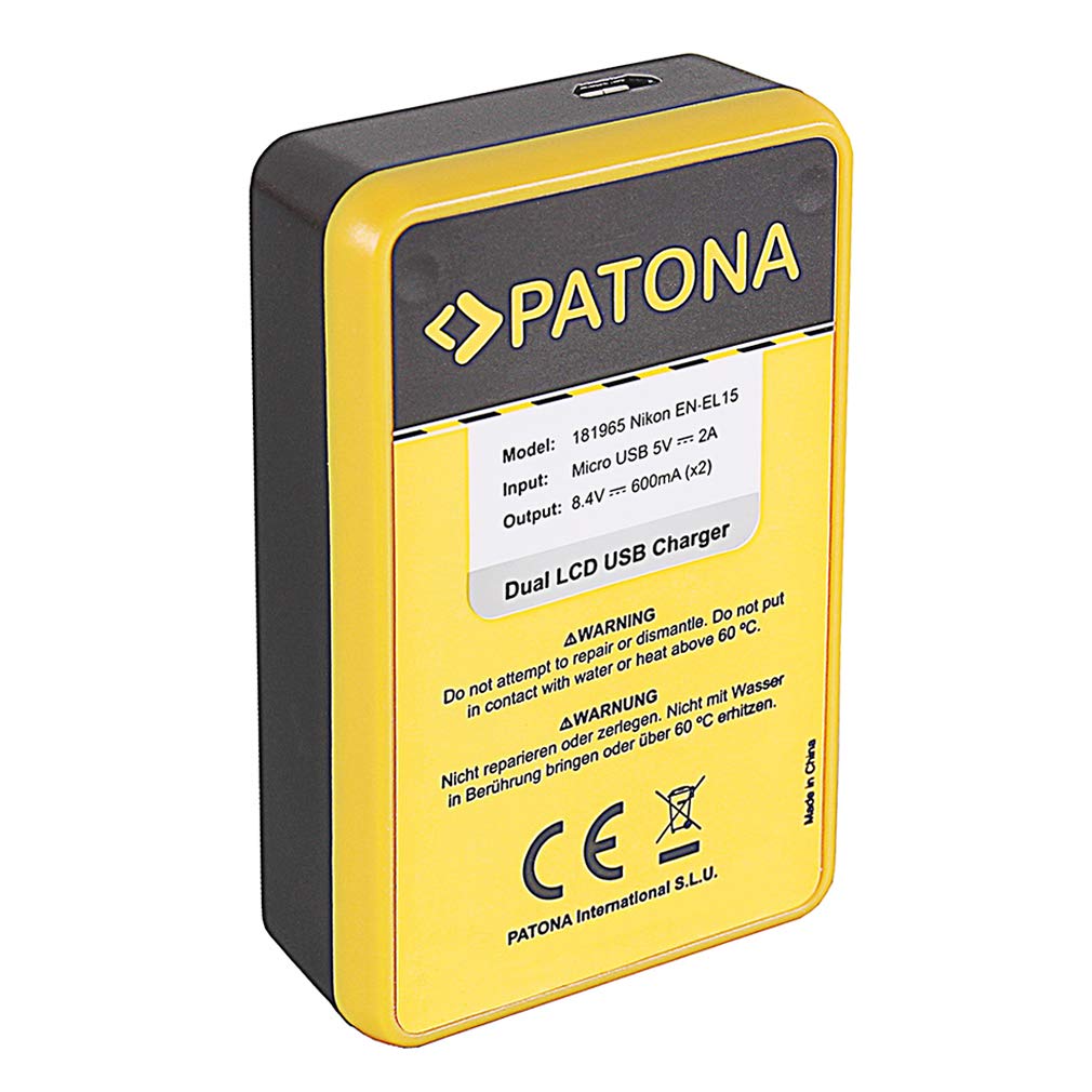 Batteria PATONA PROTECT EN-EL15c Per Nikon - 2x 2600mAh Con Caricatore USB-C