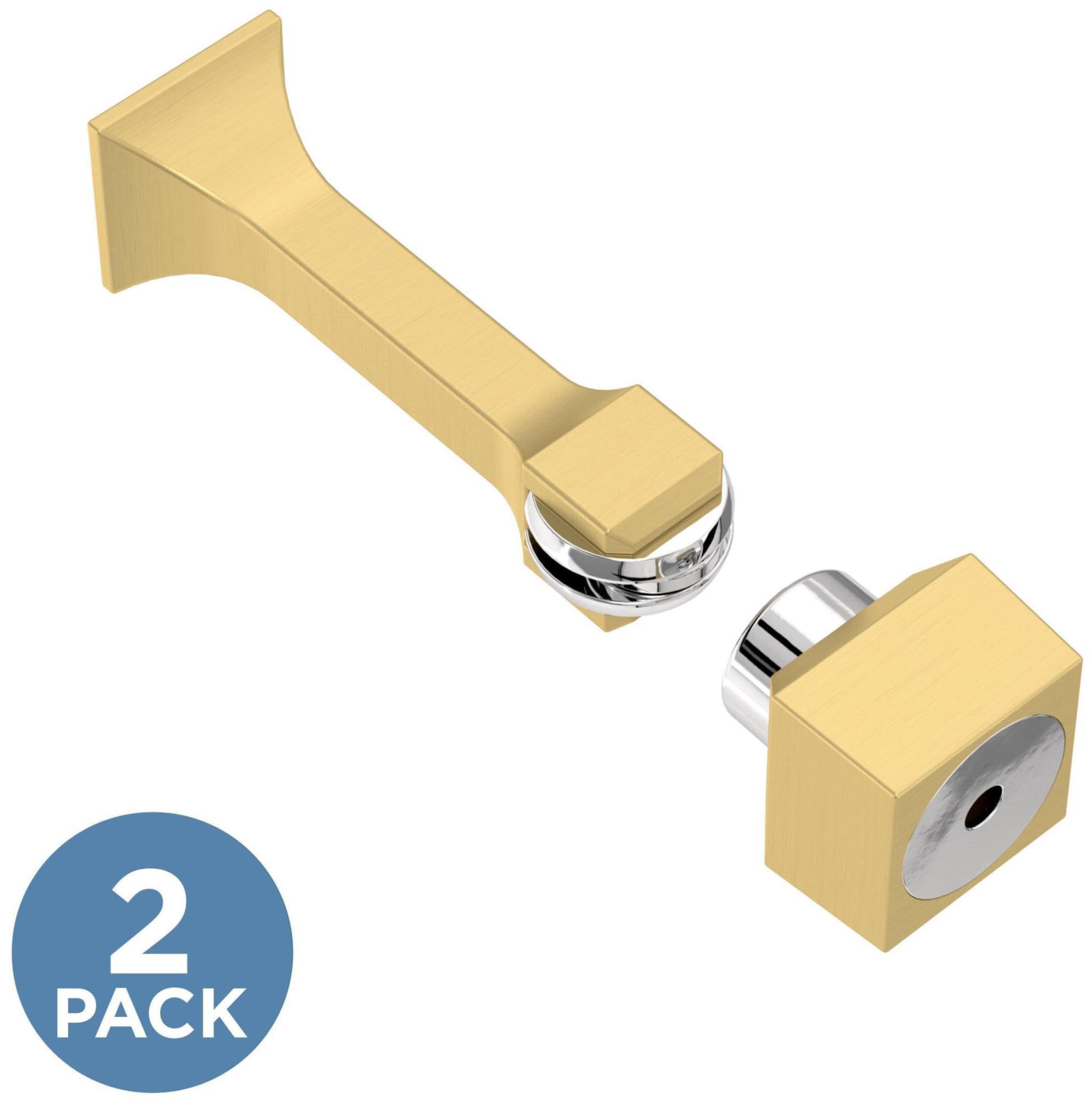 Franklin Brass Classic Edge 2-pak ograniczników do drzwi w kolorze matowej czerni, magnetyczny, uchwyt pod drzwi, uchwyt zawiasowy