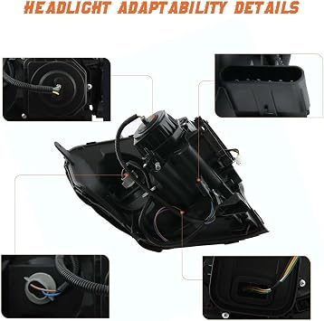 Headlight Assembly Compatible For Cadillac DTS 2006-2011 Headlight W/O Ballast Passenger Right Side RH Car Light Accessories
