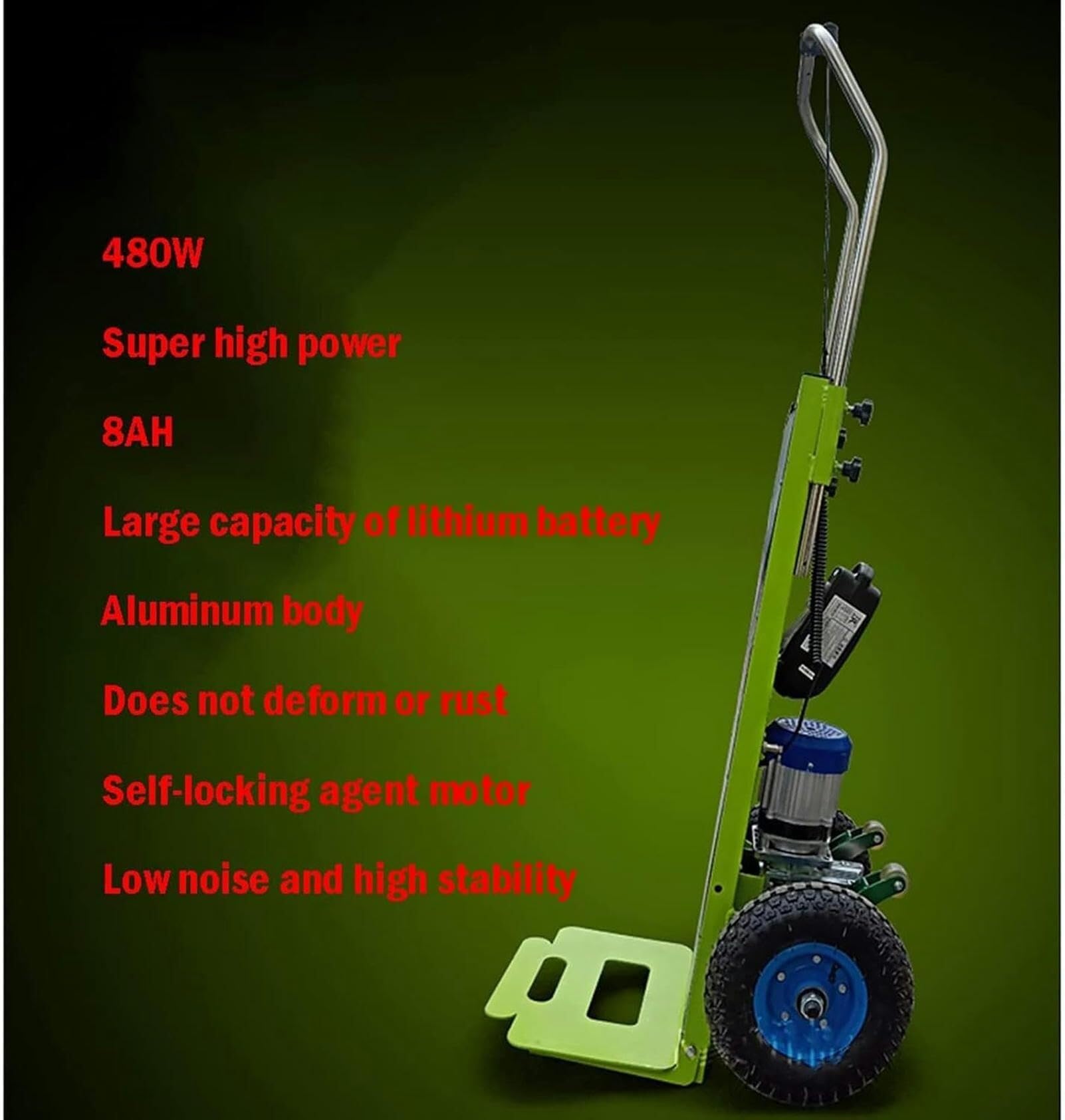 Brouette électrique pour monter les escaliers, moteur 1200 W pliable diable pour escalier