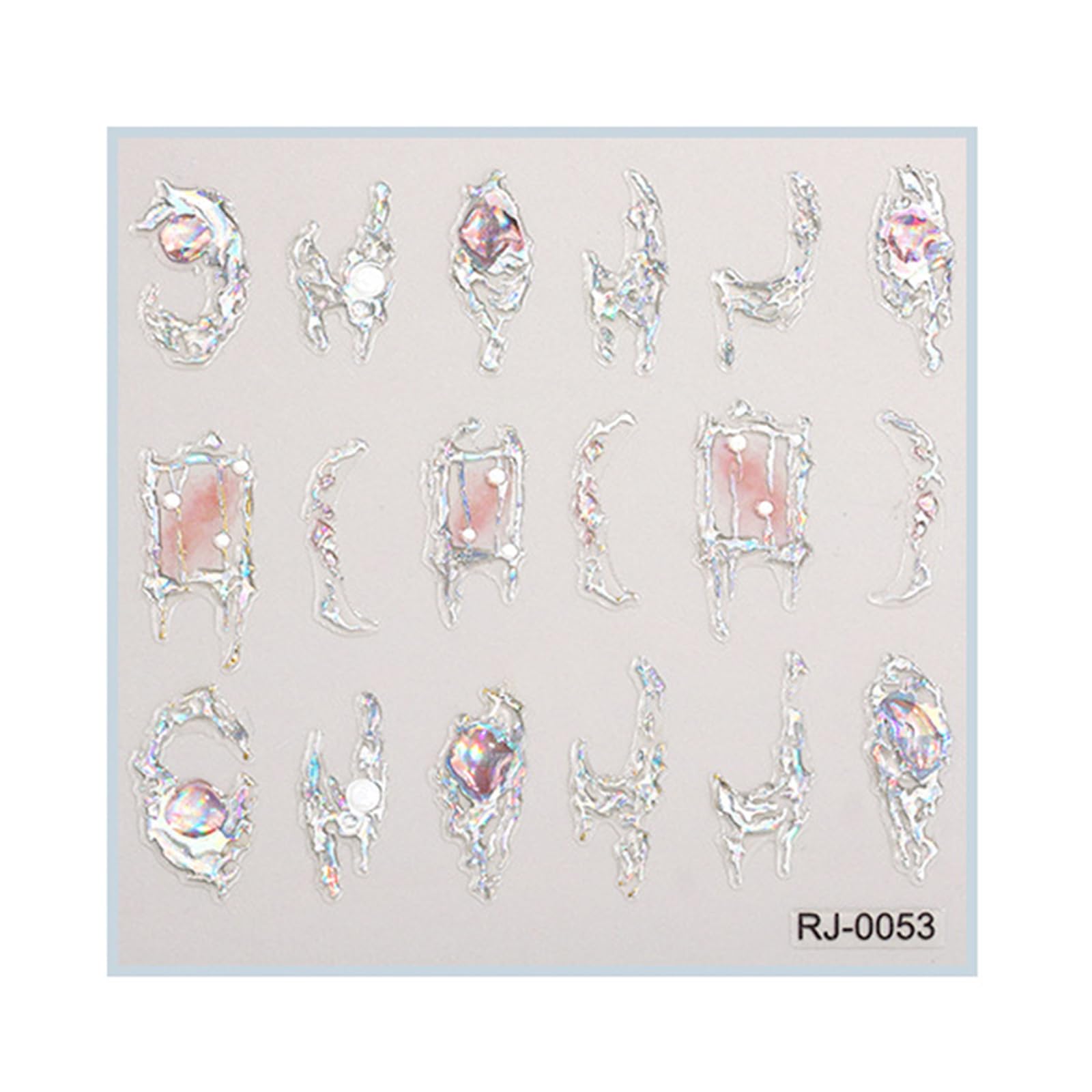 5D Embossed Adhesive Nail Art Stickers Diamonds Decals French Line Art Stickers Manicure Decorations Decals