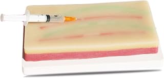 Training Suture Pad Skin Model - Venipuncture IV Injection Training Pad Model - with 4 Veins Imbedded, 3 Skin Layers (7.1 x 3.5 x 0.8)