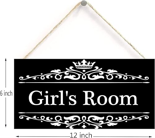 Miniatura 2 de Letrero de habitación de niña, decoración de habitación de niña, guardería, letrero de puerta de niña, letrero colgante de 6 x 12 pulgadas