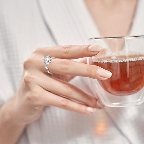 Miniatura 7 de SAILIMUE 36 piezas de anillos para ansiedad para mujer, juego de anillos abiertos ajustables, anillos giratorios para ansiedad, circonita cúbica