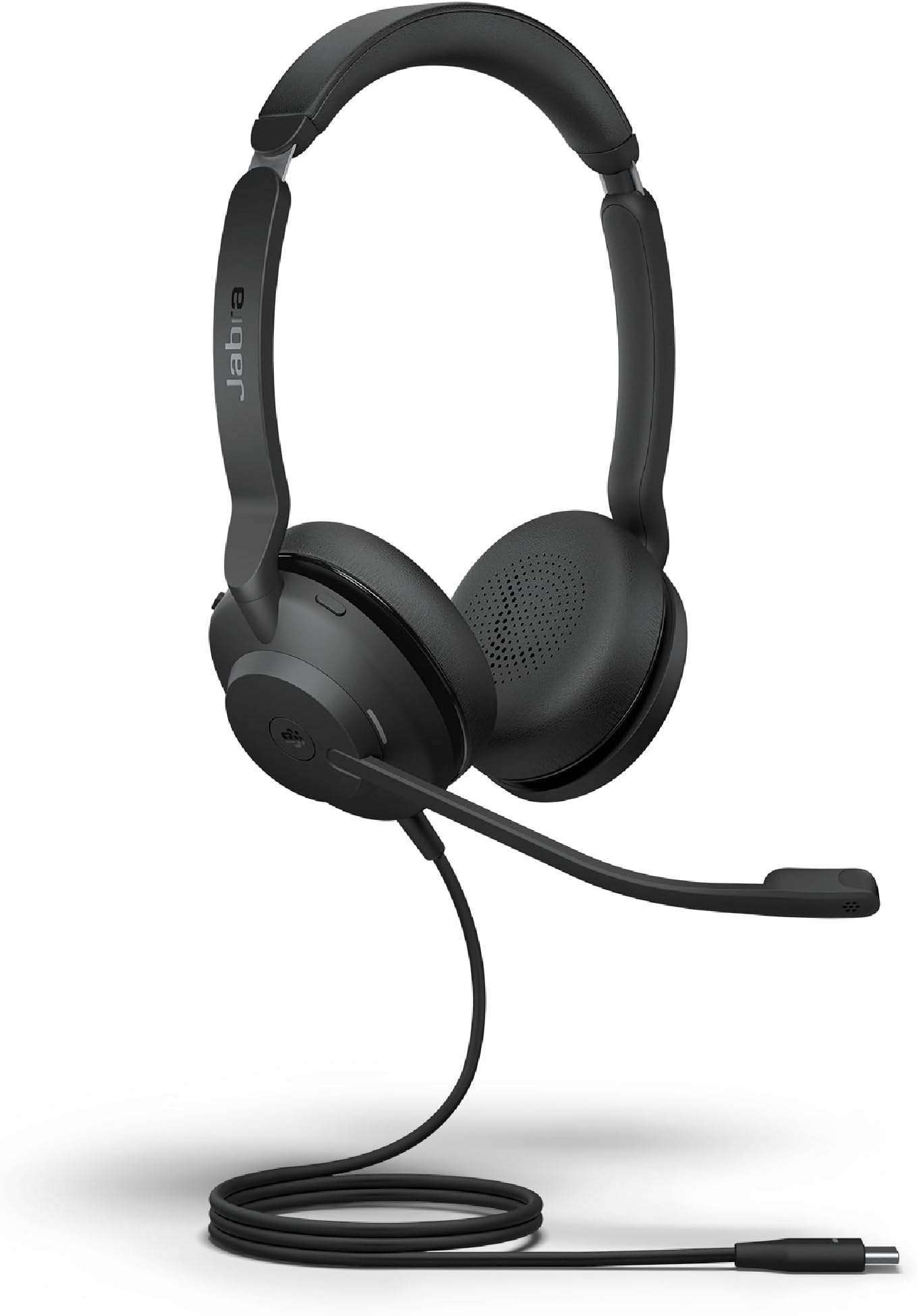 Jabra Evolve2 30 Se On Ear Wired Stereo Noise-Cancelling Headset - Features 2-Microphone Call Technology And Usb-C Cable - Ms Teams Certified, Works With All Other Platforms - Black