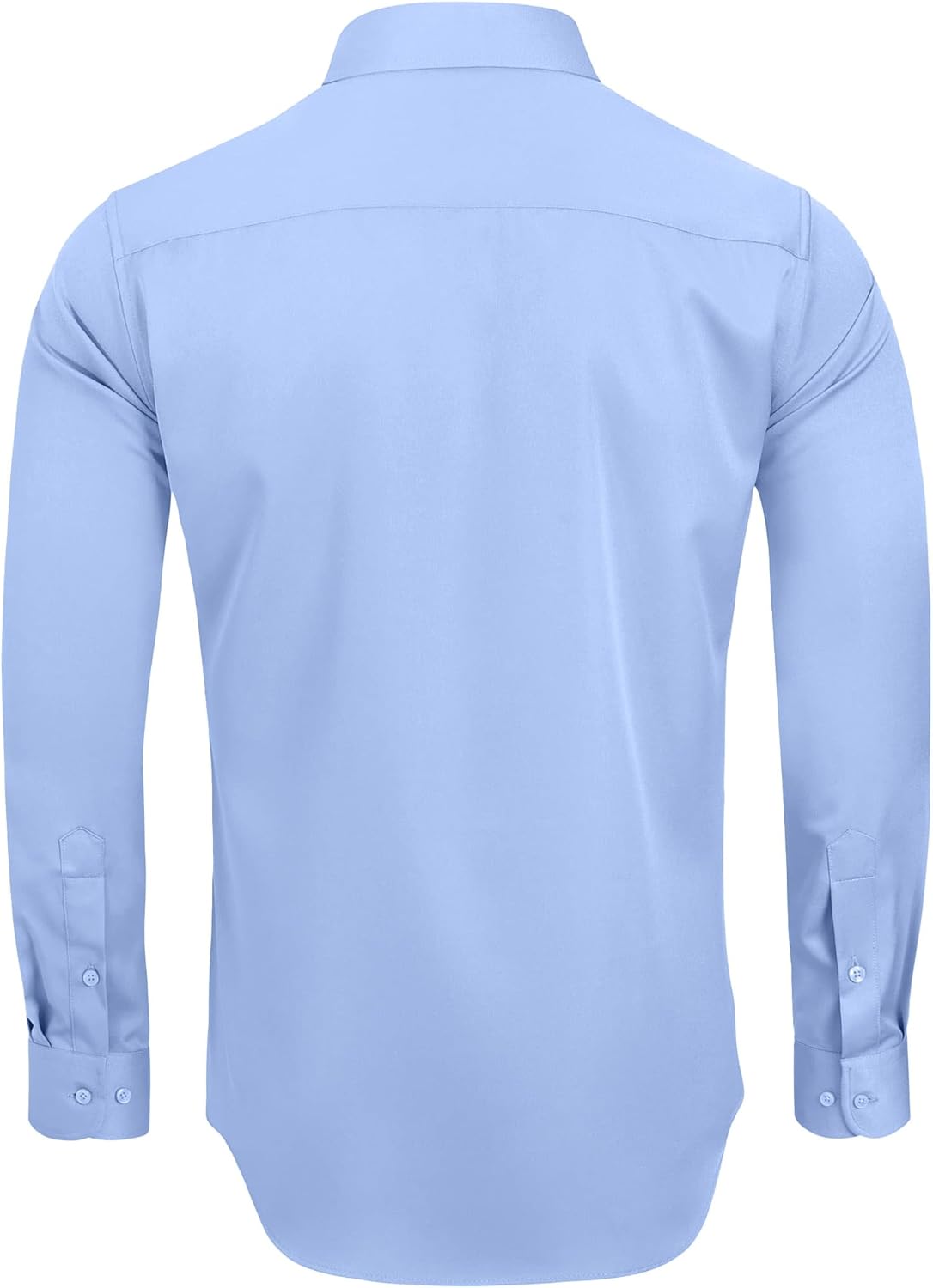 Alimens & Gentle Men's Dress Shirts Long Sleeve Wrinkle-Free Stretch Shirts Solid Formal Button Down Shirt with Pocket - Image 2