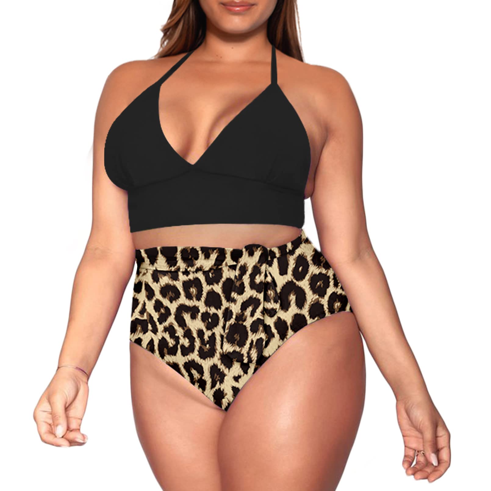 SovoyonteeSovoyontee Women's Plus Size High Waisted Tummy Control Swimwear Swimsuit Full Coverage