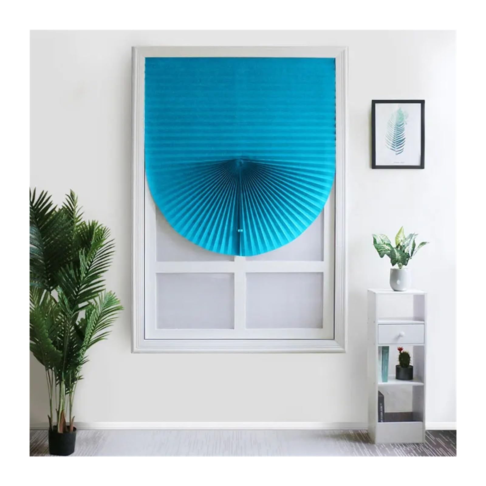 Rideaux non tissés pliants bleus store occultant pour ambiance balcon