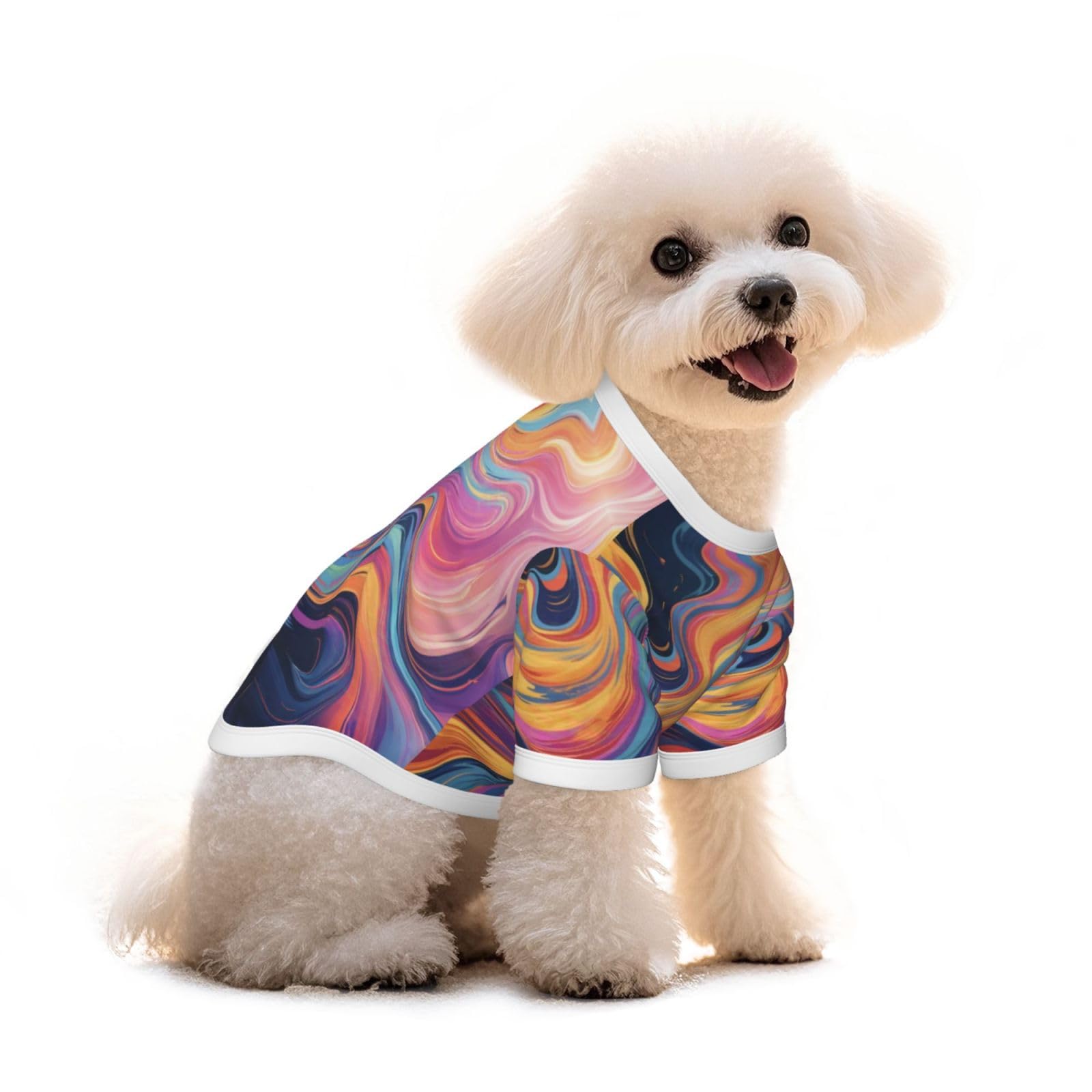 T-shirt pour chien de petite taille vêtement en coton extensible pour chiot