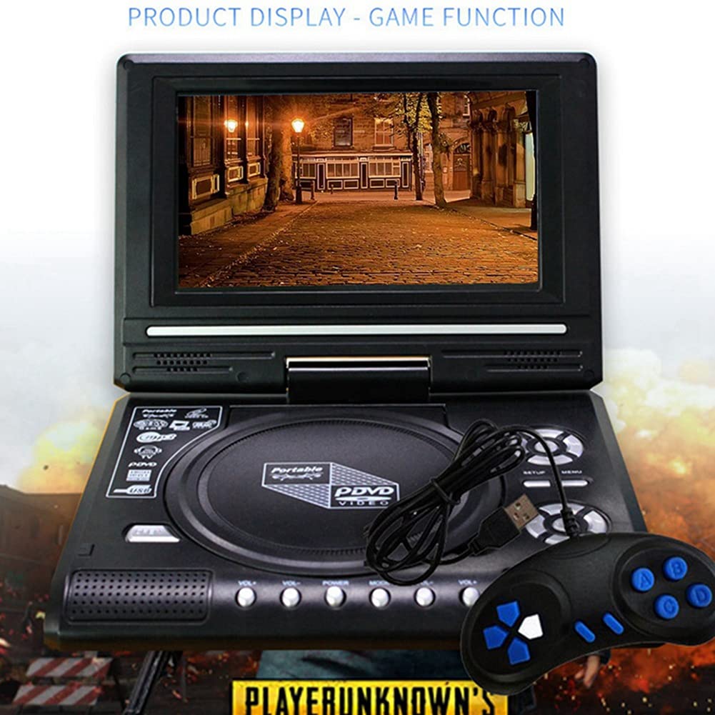 Reproductor de DVD PortáTil de 7,8 Pulgadas para el Hogar, TV, HD, VCD, CD, MP3, HD, Reproductor EVD con TV/FM/USB/FuncióN de Juego, Enchufe de la UE