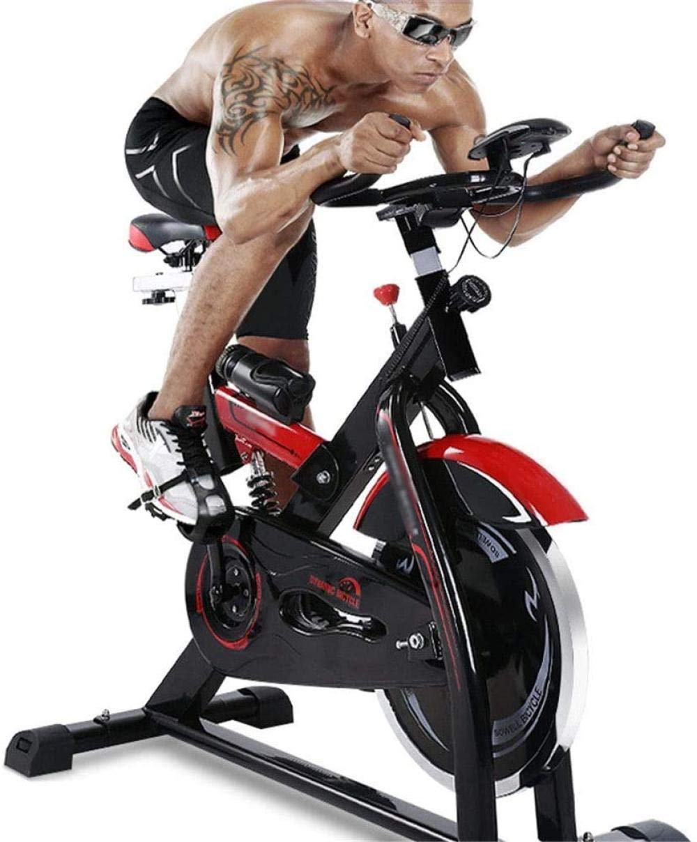 Rower spinningowy Rower spinningowy Cichy rower spinningowy Sprzęt fitness Domowy rower treningowy z pedałami Kryty Maszyna do ćwiczeń odchudzających Wygodny (czarny 108x48,5x118cm)