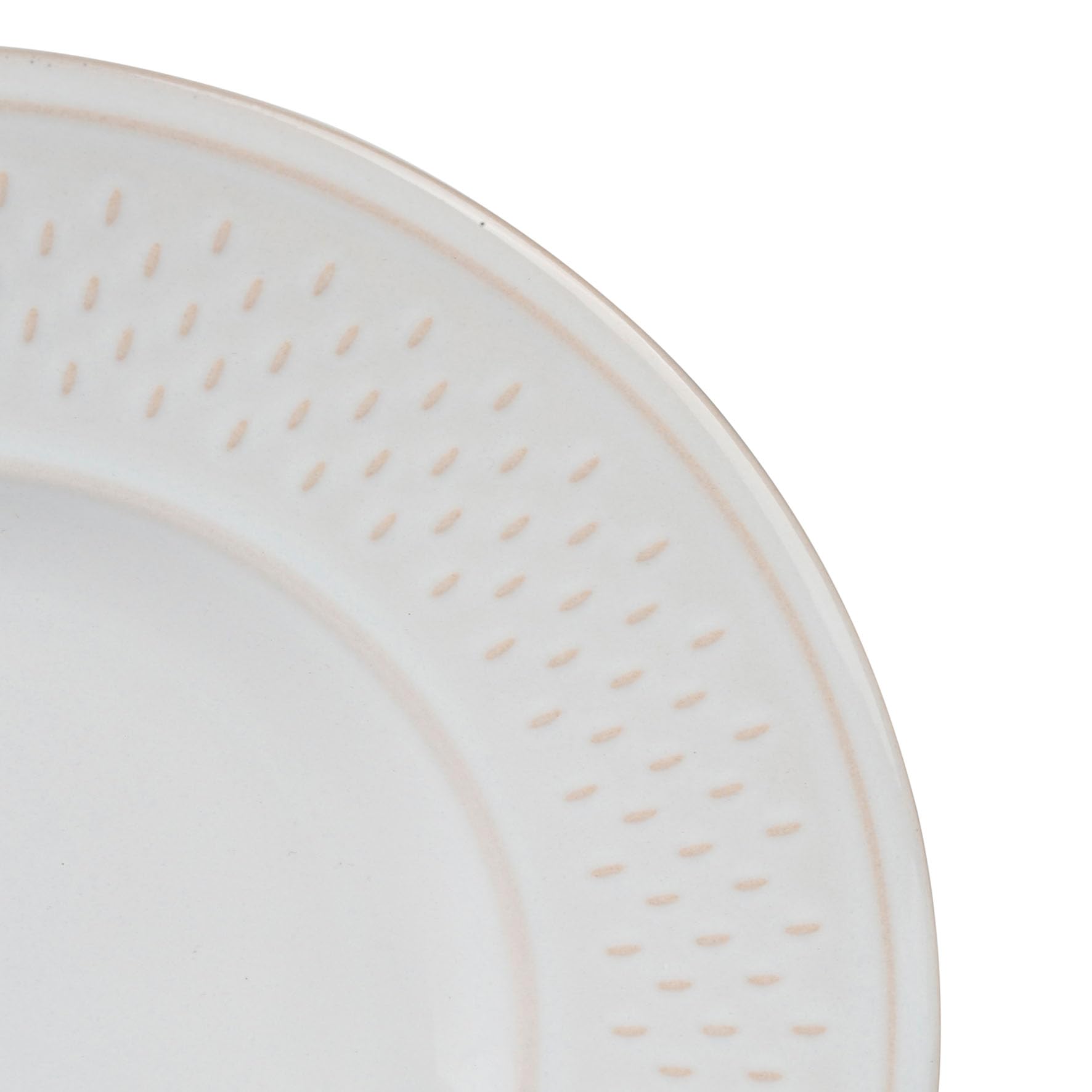 Geneviève Lethu 545265 Lot de 6 Assiettes Plates Modèle Grain de Riz - Faïence Blanche - Ø 27 cm