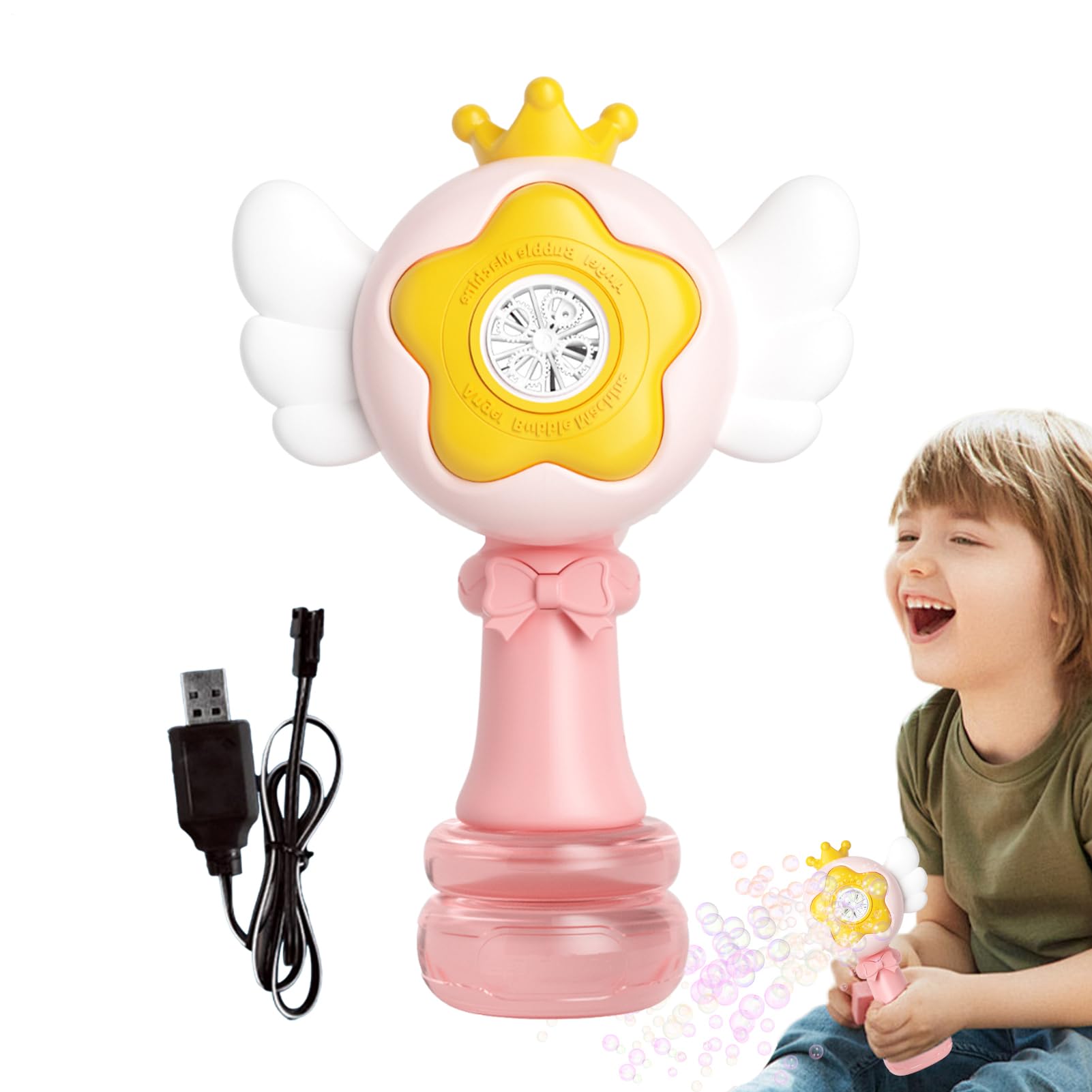 Pistola de burbujas recargable para fiestas infantiles al aire libre y jardín 8