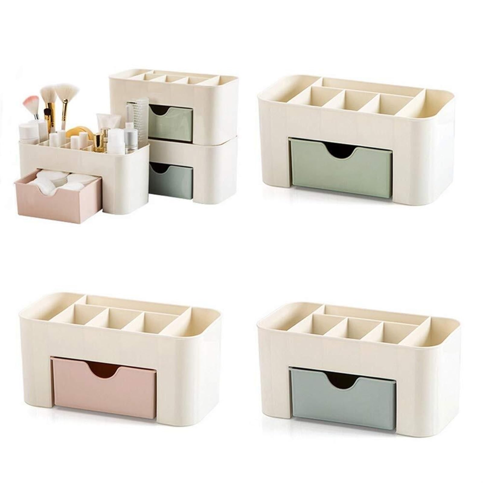 Kosmetik Aufbewahrungsbox Make-up-Box Organizer Nagellack Ohrring Kunststoff Aufbewahrungsbox Home Desktop Organizer Für Schlafzimmer(Pink)