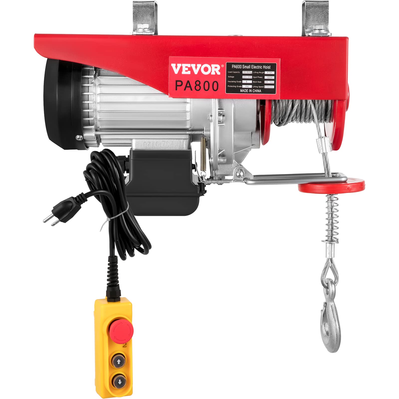 VEVOR Electric Hoist, 1760LBS Electric Winch, Steel Electric Lift, 110V