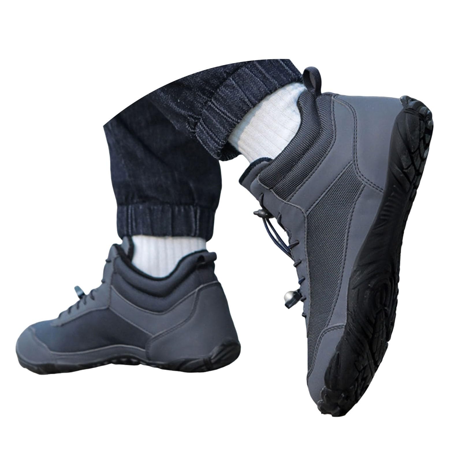 Hiking Boots Women Men Winter Plush Lined Warm Snow Boots Waterproof Barefoot Boot Wide Toe Box Ankle Booties