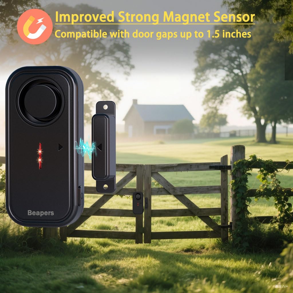 Allarme di sicurezza personale impermeabile per porta/finestra, impermeabile IP66, con telecomando, 113 dB, modalità allarme/campanello, spaziatura migliorata dello spazio tra le porte, antifurto