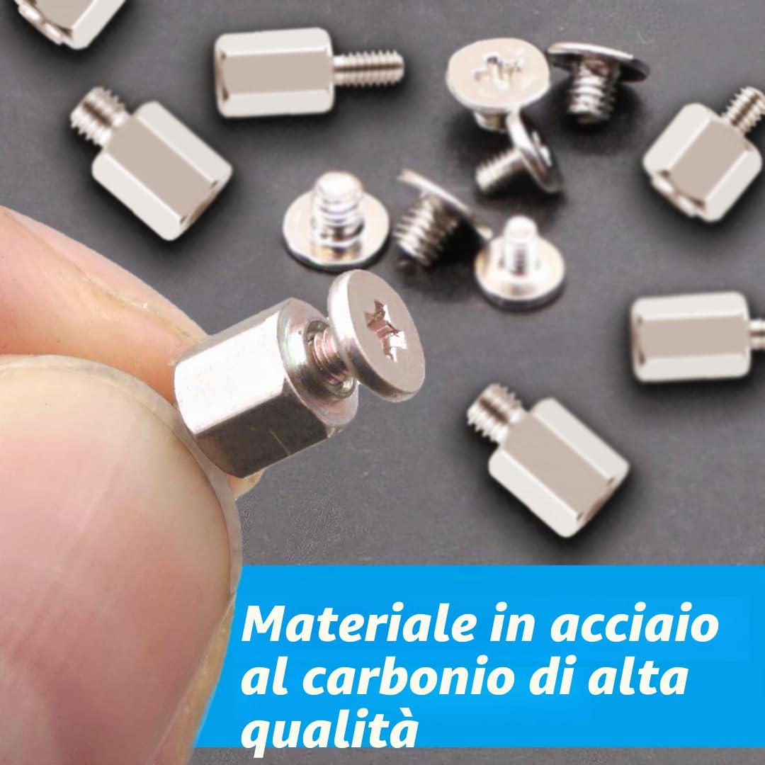 Vite SSD M.2, 19 pezzi viti per montaggio e distanziatore e cacciavite, set di viti PC per scheda madre Nvme Asus Msi Gigabyte