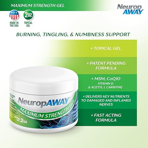 Miniatura 7 de NeuropAWAY Gel de máxima resistencia, gel de alivio rápido, sin mentol, alivio calmante para quemar, hormigueo y entumecimiento en dedos, manos,