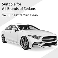 Vista 3 de Tallew 4 piezas Cubierta universal de plástico para coche 12.5 x 21.7 pies Desechable impermeable cubierta exterior completa con banda elástica