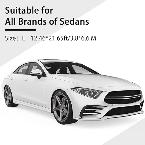Miniatura 3 de Funda universal de plástico para automóvil, impermeable, a prueba de polvo, cubierta exterior completa desechable de 12.5 x 21.7 pies, cubierta