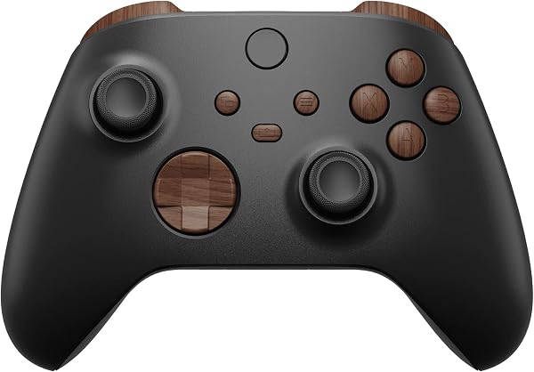 eXtremeRate Boutons de Remplacement pour Xbox Series X/S Manette, LB RB LT RT Triggers Bumpers D-Pad ABXY Start Back Sync Share Boutons pour Xbox Series S/X Manette Grain de Bois - 1